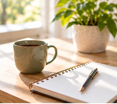 Notebook used to plan everyday routines